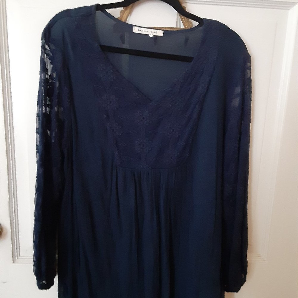 Indigo Soul, XL, Navy Blue Tunic